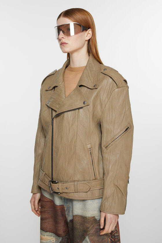 (image for) Sweet Crinkled leather biker jacket